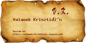 Valasek Krisztián névjegykártya